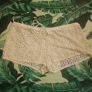 Lace swimsuit shorts cover up